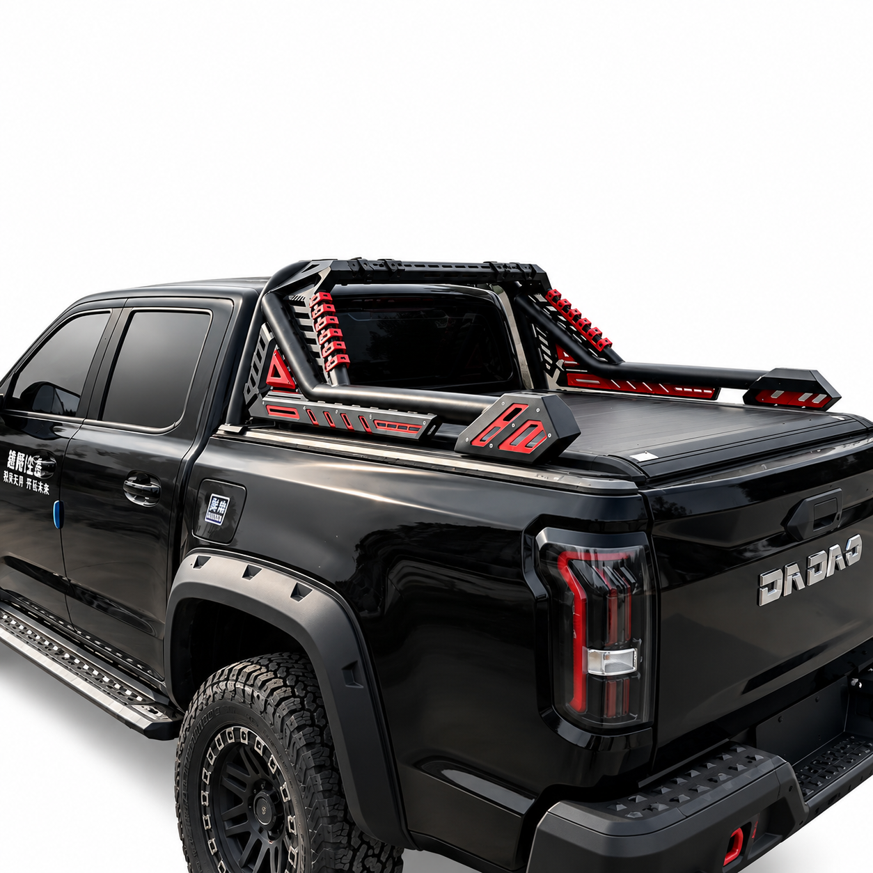 Pickup Truck Sports Bar with Red Accents and Extended Side Rails | RX-UNIVERSAL-RB-04