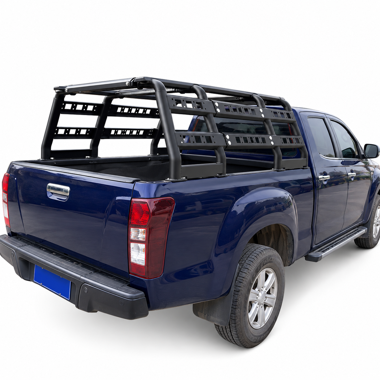 Pickup Truck Bed Rack with Tubular Frame and Slotted Side Rails | Custom Length
