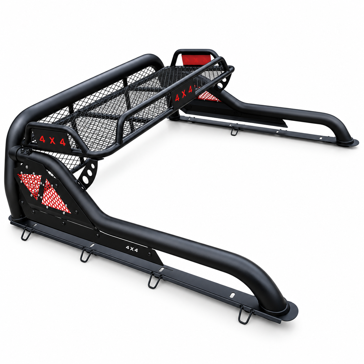 Pickup Truck Sports Bar with Top Mesh Basket and Extended Bases | Custom Fit