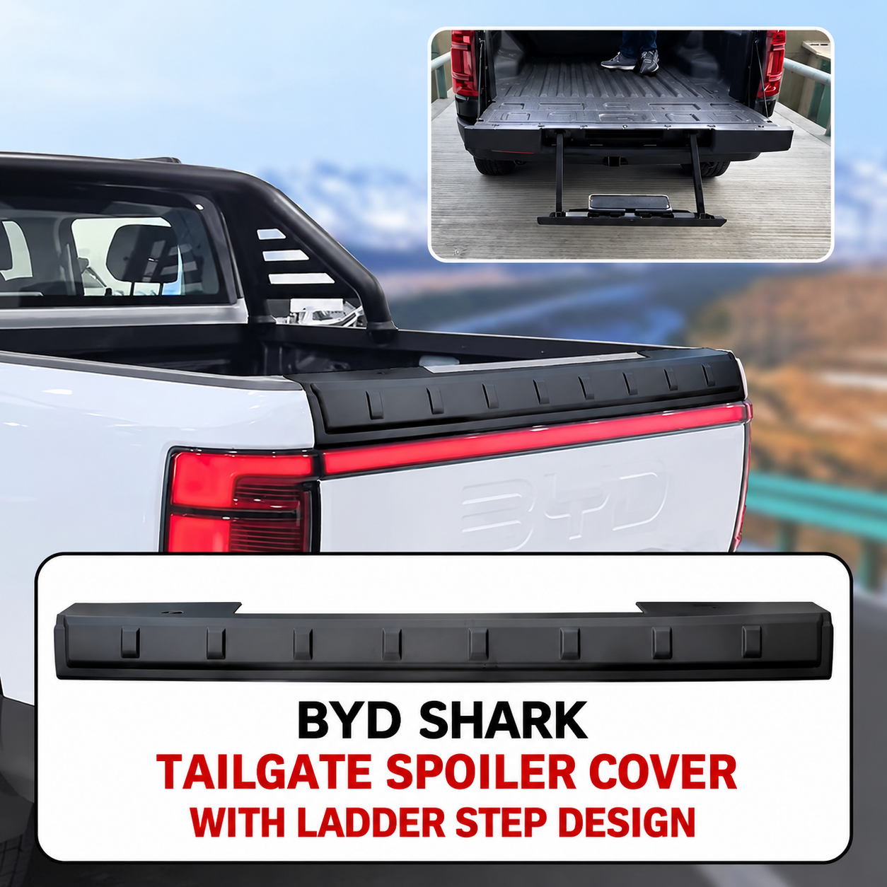 BYD SHARK 6 Pickup Truck Rear Spoiler Tailgate Styling Accessory