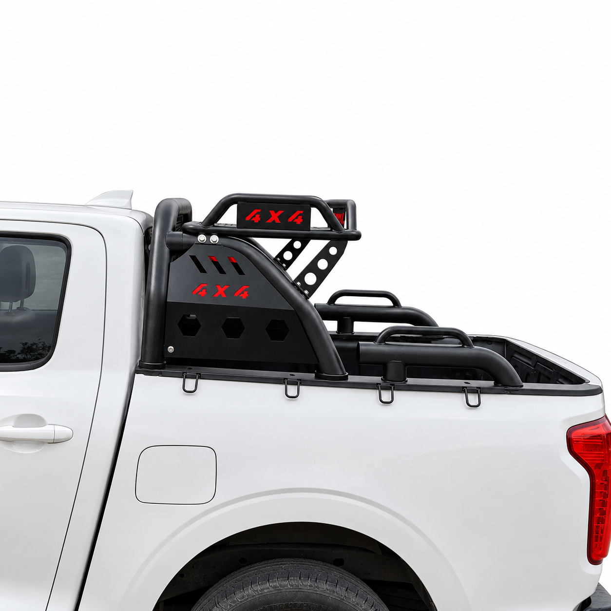 Pickup Truck Sports Bar with Top Mesh Basket and Hexagon-Cut Side Panels | Custom Fit
